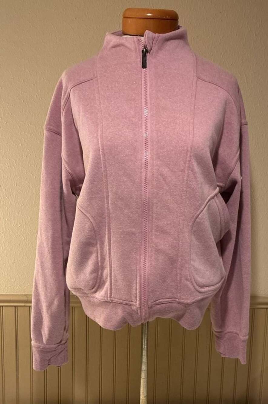 Freely Full-Zip Sweatshirt Size M Pink Mock Neck Jacket